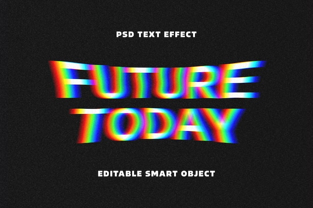 PSD glitchy distortion text effect template