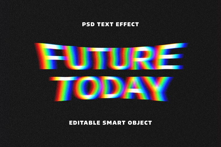 PSD 글리치 왜곡 텍스트 효과 템플릿