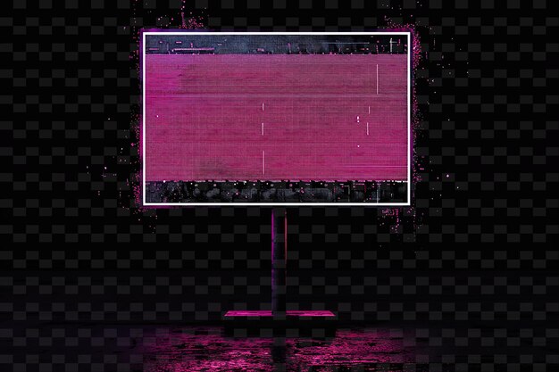 PSD glitchy pixel art signboard met een rechthoekig bord glitchy y2k shape creatief signboard decor