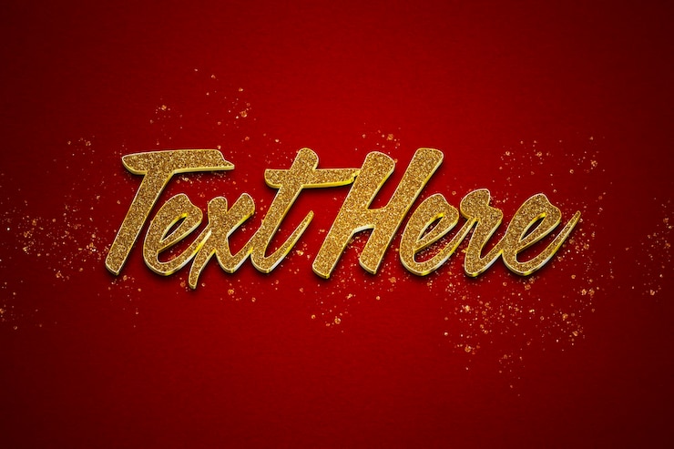 PSD glitter 3d editable text effect