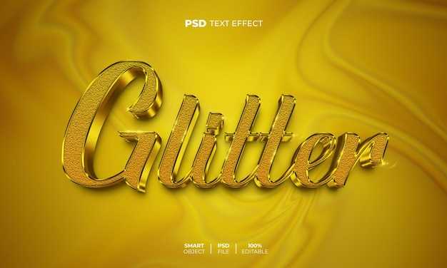 Glitter 3D editable text effect