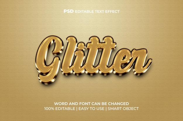 Glitter 3d text effect