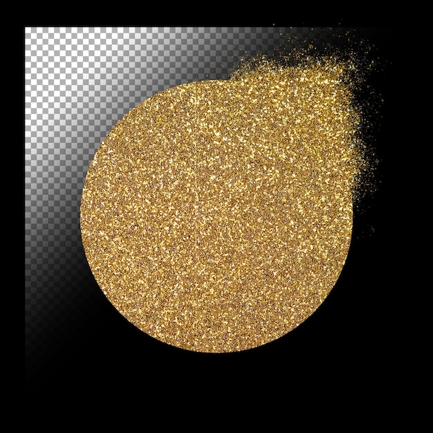 Glitter background on transparent background