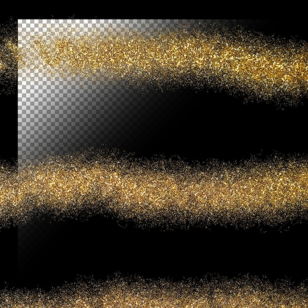 Glitter background on transparent background