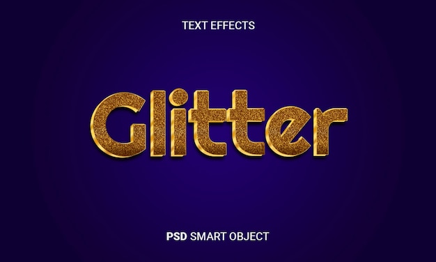 PSD glitter bewerkbaar 3d-teksteffect psd