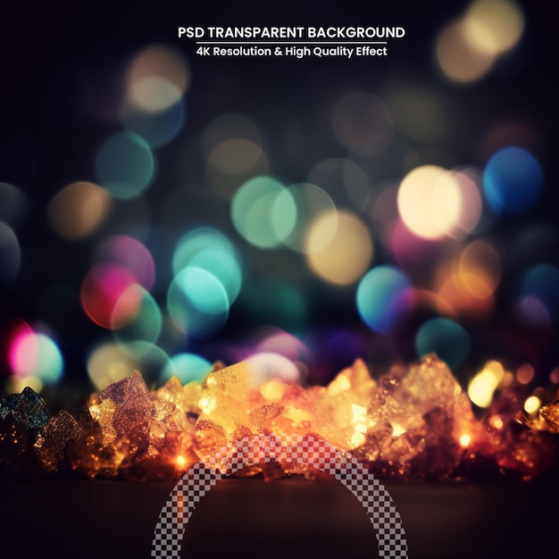 PSD effetto di illuminazione bokeh glitter colorato sfondo astratto sfocato per il compleanno, l'anniversario, il matrimonio, la vigilia di capodanno o il natale