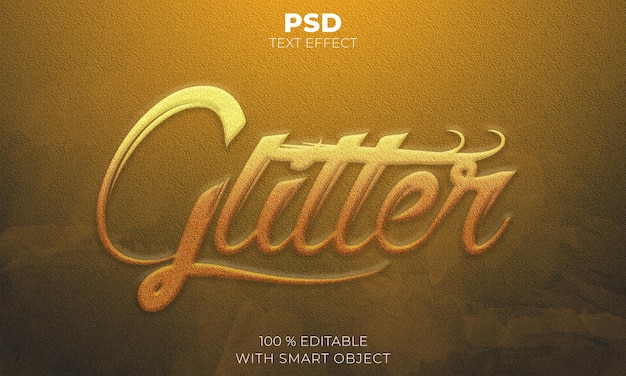 Glitter editable text effect