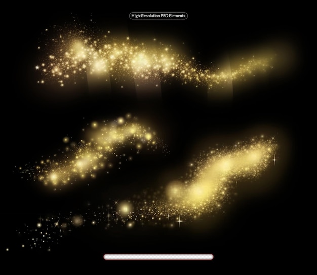 PSD glitter effect of particles vector sparkles on a transparent background