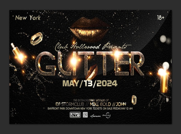 PSD glitter flyer template