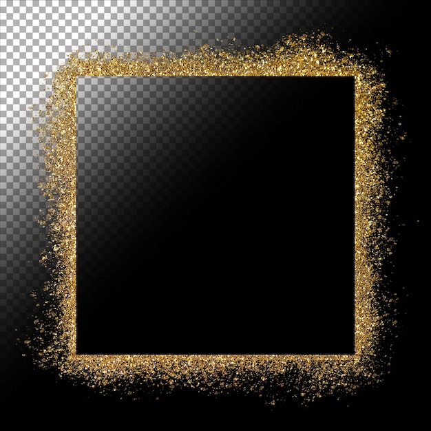 PSD glitter gold frame and abstract decoration