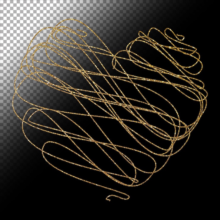 PSD glitter gold frame and abstract decoration
