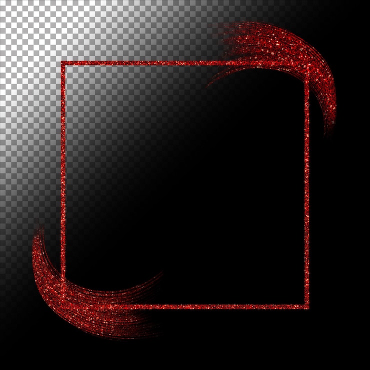 Glitter gold red frame and abstract decoration brush stroke