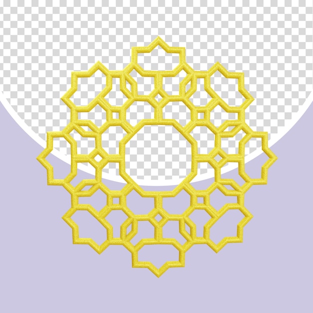 PSD glitter golden yellow mandala decorative 3d element