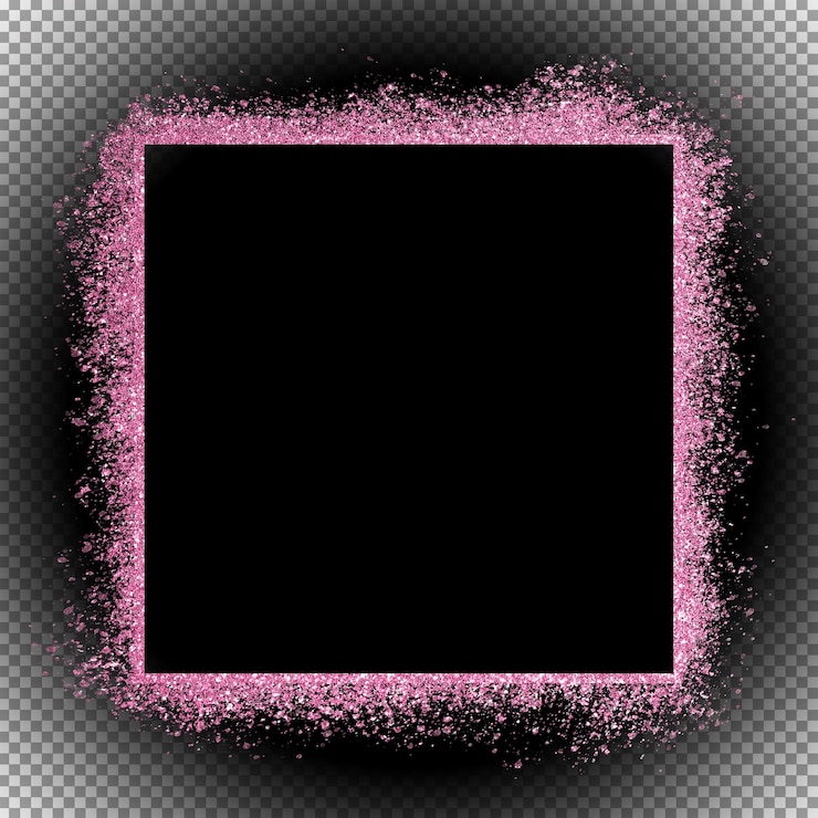 PSD glitter hart roze knipperen glinsterende decoratie bleke valentine frame lijn uit