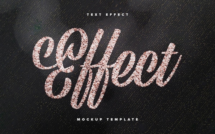 PSD glitter photoshop text effect mockup