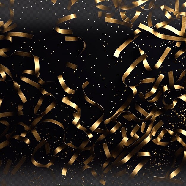 PSD glittering golden confetti isolated