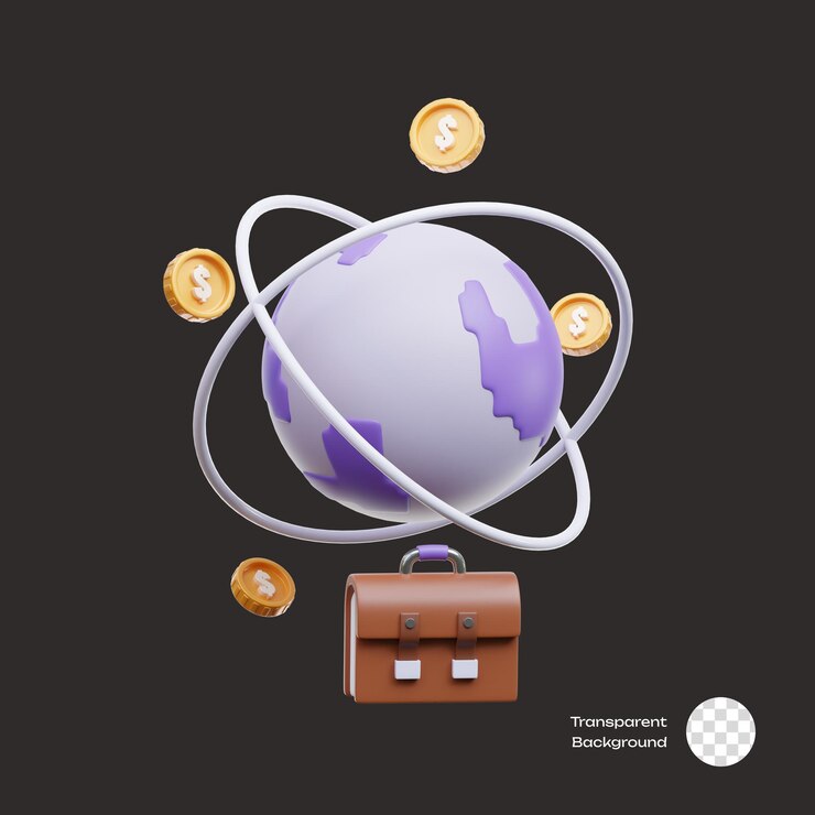 PSD global business 3d icons