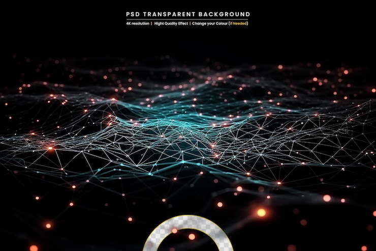 PSD global business internet network connection on transparant background