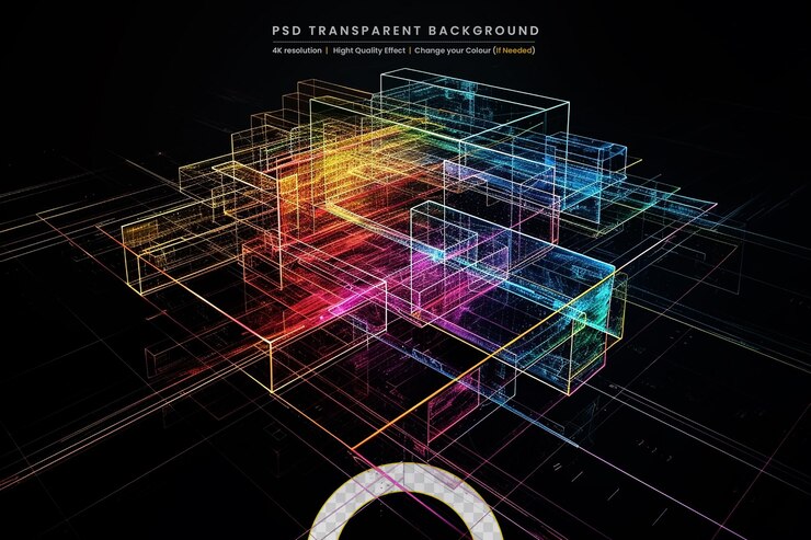 PSD global business internet network connection on transparent background