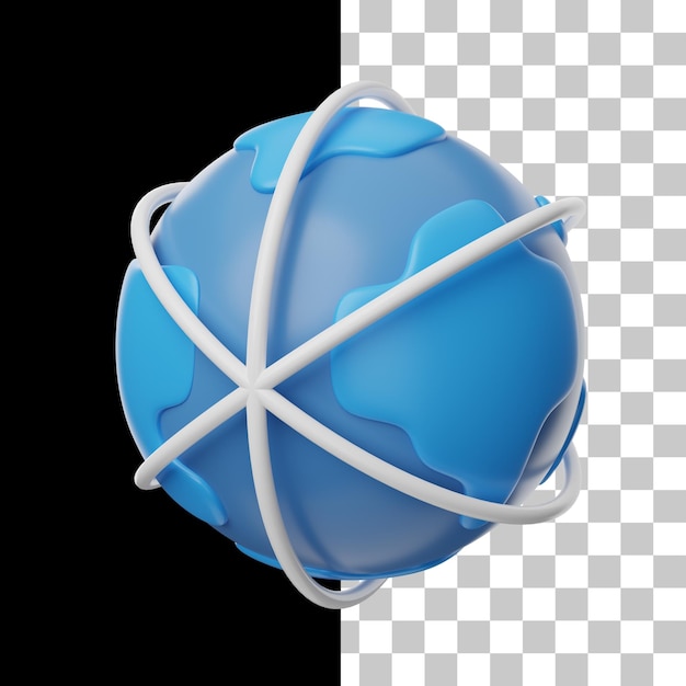 PSD global connections 3d icon