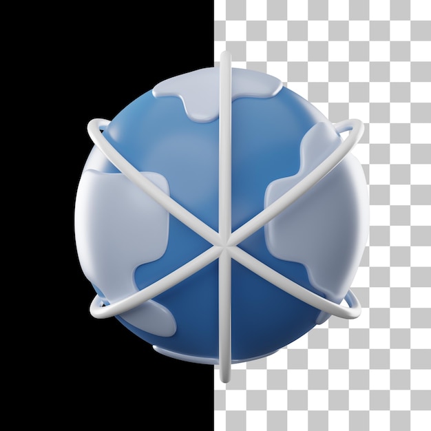 PSD global connections 3d icon