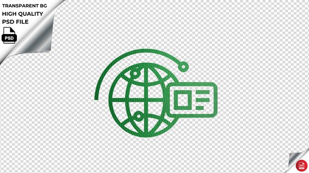 PSD global contact vector icon luxury leather green textured psd transparent