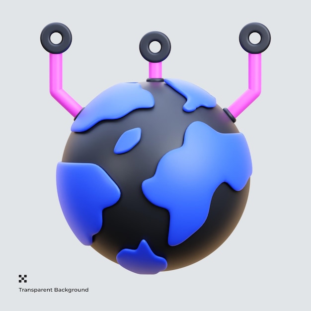 PSD global data 3d icon