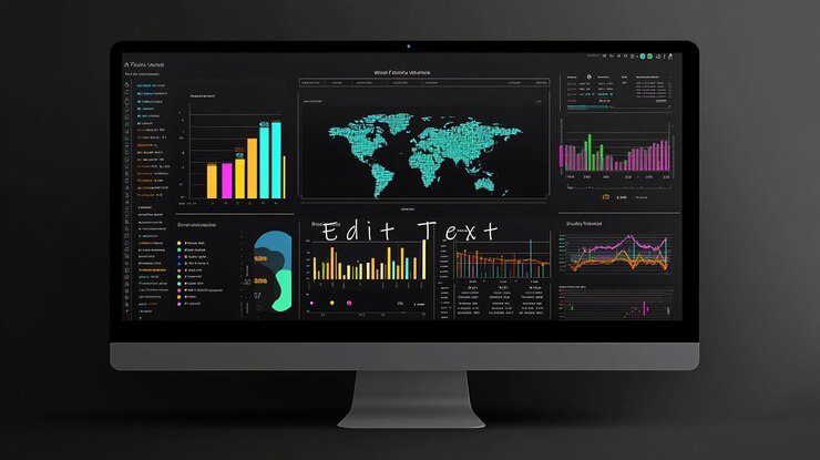 PSD global data analytics dashboard on a computer screen