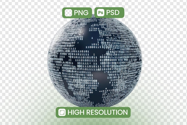 Global Digital Network A HighResolution Visualization of Binary Code Circulating Across the World Exploring the Concept of Interconnectivity and Data Flow in the Modern Era