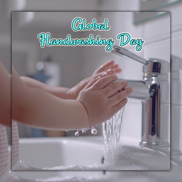 PSD global handwashing day concept for social media post