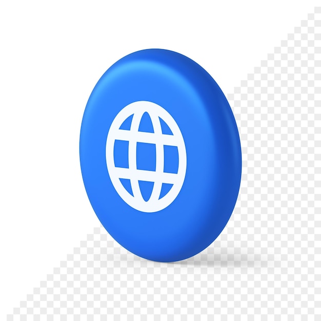 Global internet connection GPS planet button network web business communication 3d isometric icon