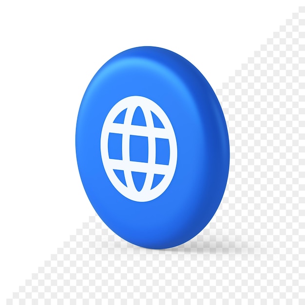 PSD connessione internet globale pulsante pianeta gps rete web business comunicazione 3d icona isometrica