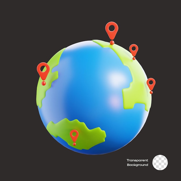 Global Location 3D Icons