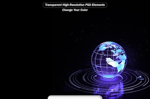 PSD Глобальное сетевое соединение карта мира абстрактный технологический фон