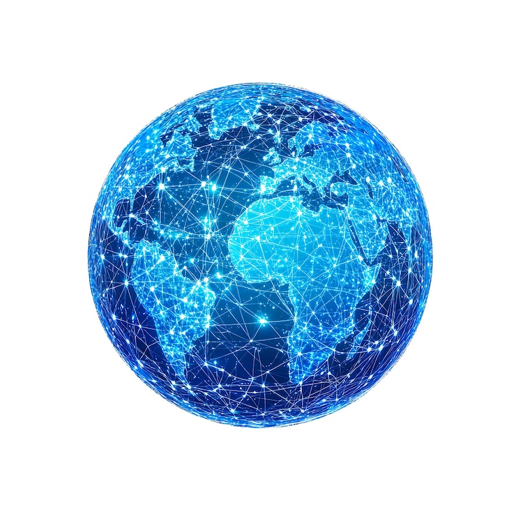 PSD global network world connectivity and digital communication