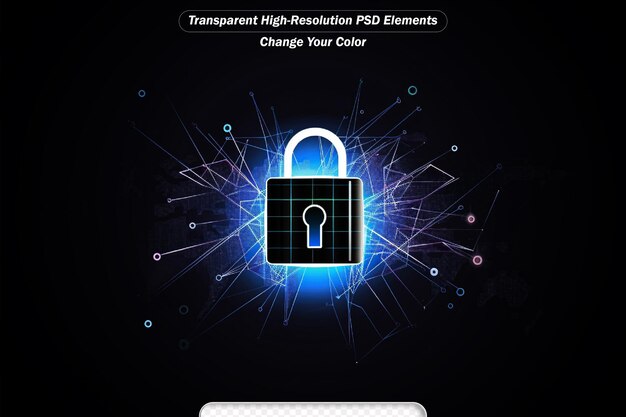 PSD global security concept blue abstract illustration