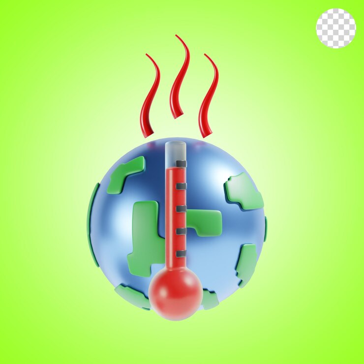 PSD global warming 3d icon illustration