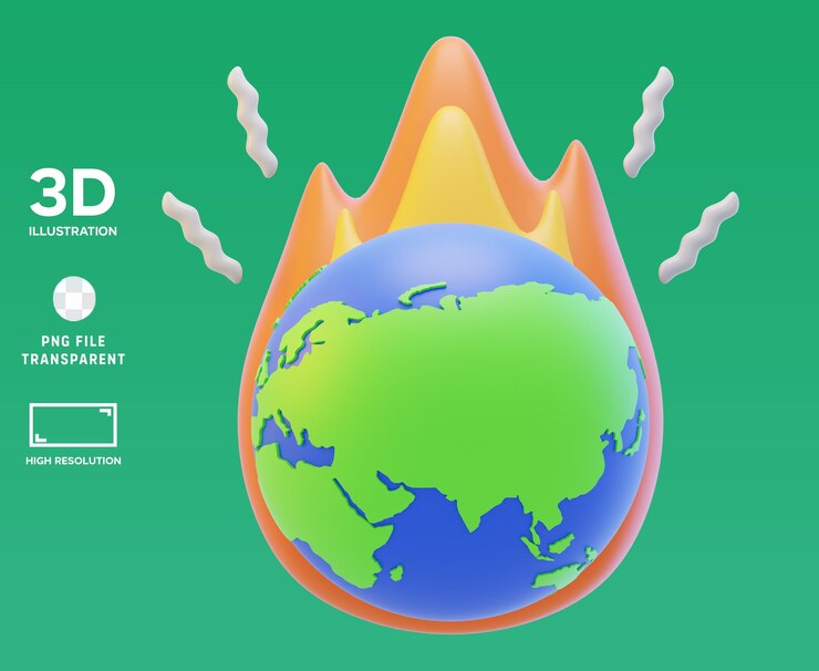 PSD глобальное потепление 3d иллюстрация