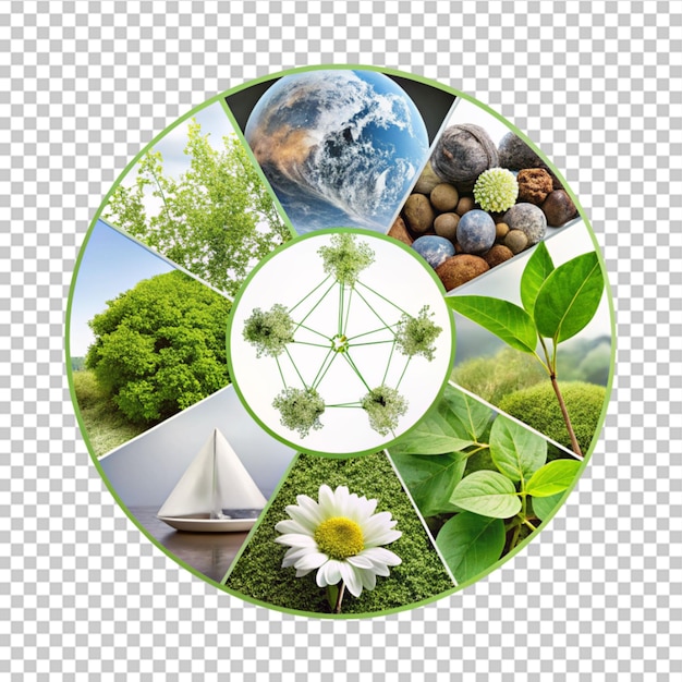 PSD global warming poster with tree on earth on transparent background