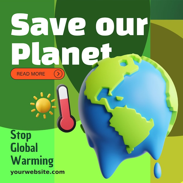 Global warming with earth on fire psd deforestation ice melting