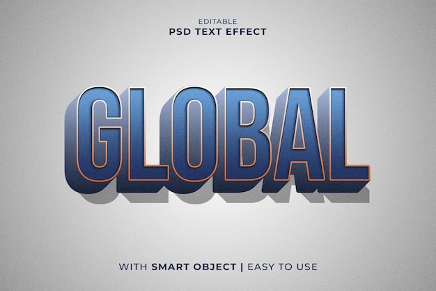 PSD globalny efekt tekstu edytowalnego 3d psd