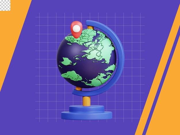 PSD globe 3d icon