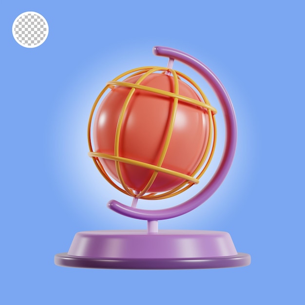 PSD illustrazione dell'icona oggetto globo 3d