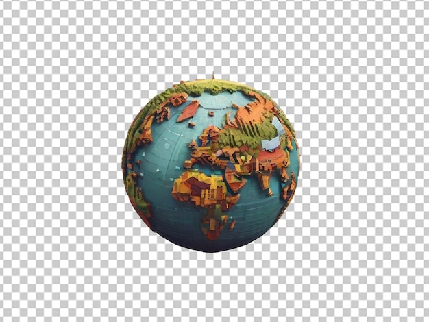 PSD un globo composto da piccoli pixel