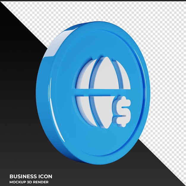 PSD globe dollar business pictogram 3d render illustratie
