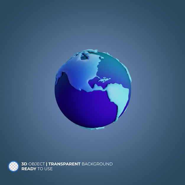 Globe icon isolated 3d render illustration