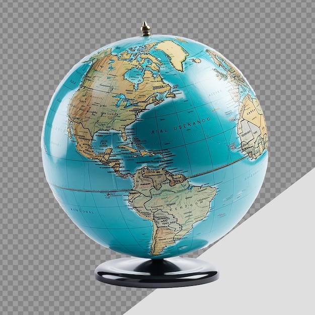 A globe with the world png isolated on transparent background