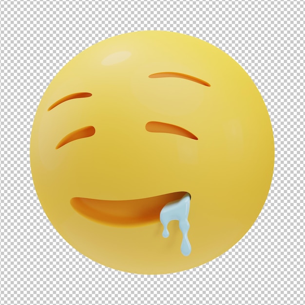 Głodna Twarz Emoji Ilustracja 3d