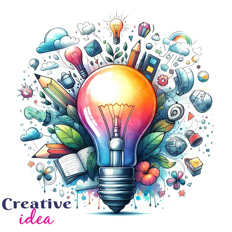 PSD gloeiende gloeilamp licht icoon illustratie die een groot creatief idee innovatie symbool vertegenwoordigt