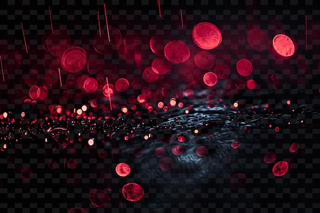 PSD gloomy luminous rain with dim droplets and red moody color r png neon light effect y2k collection
